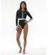 Fato Surf Rip Curl 1mm G-Bomb Wms Back Zip LS Spring Black/White